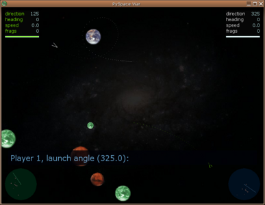 Screenshot of gravity wars mode