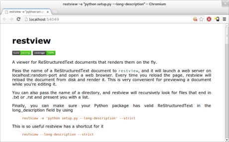 screenshot of restview